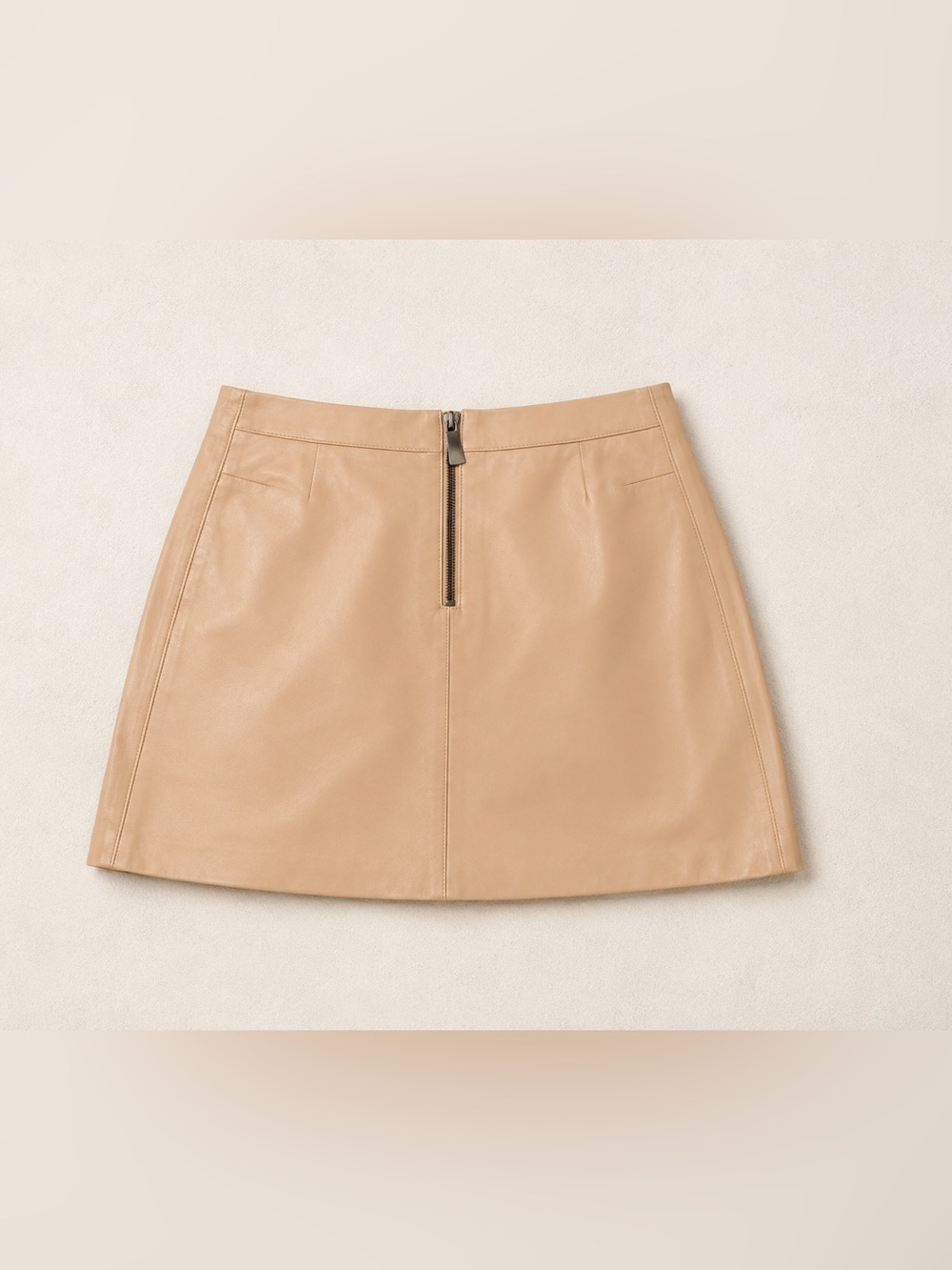 NEW LITA 100% Lamb Leather Skirt ~ Iced Coffee ~ size 6 ~ GORGEOUS! - Picture 4 of 5